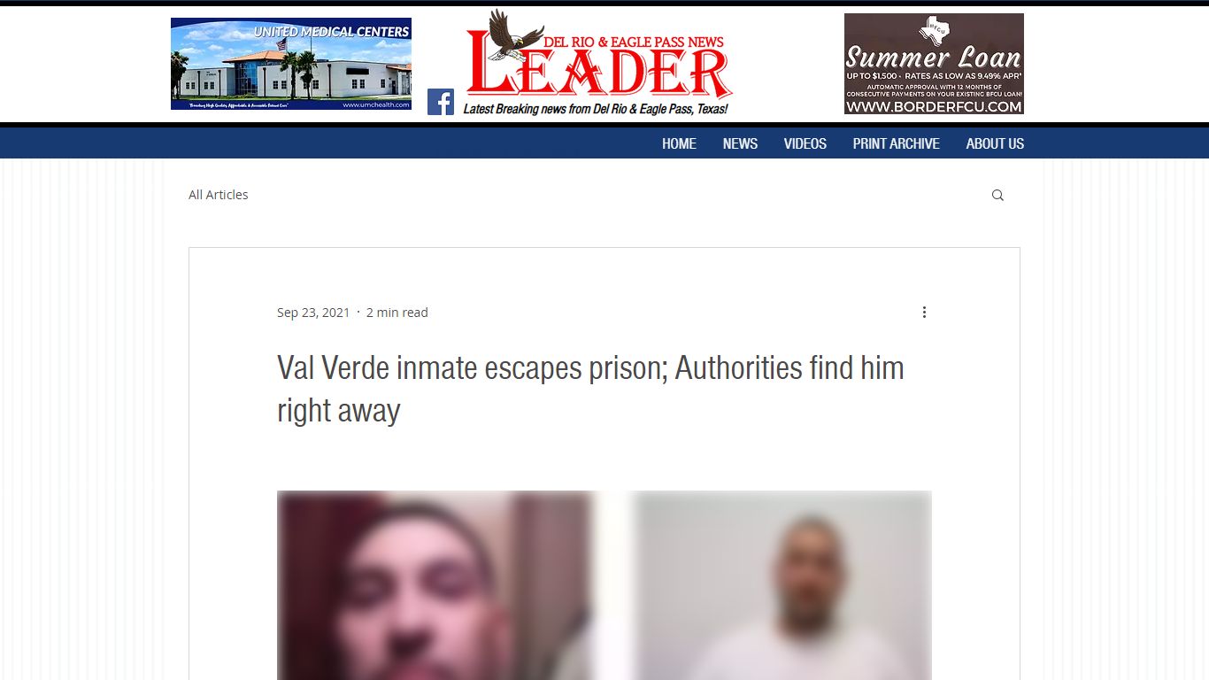 Val Verde inmate escapes prison; Authorities find him ...